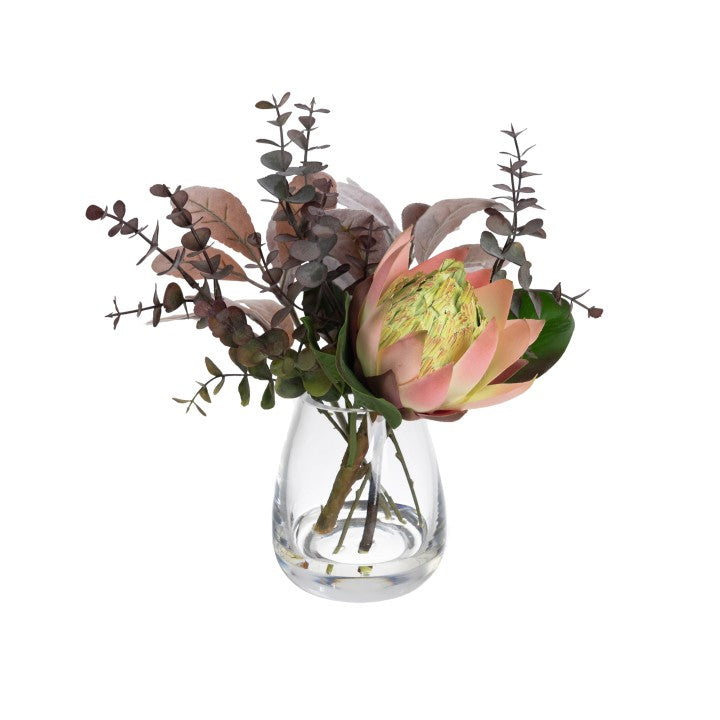 28CM PROTEA & EUCALYPTUS MIXED ARRANGEMENT