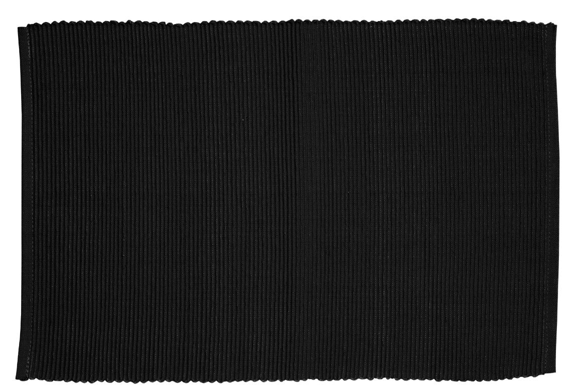 RIBBED PLACEMAT BLACK 48X33CM LOLLIPOP