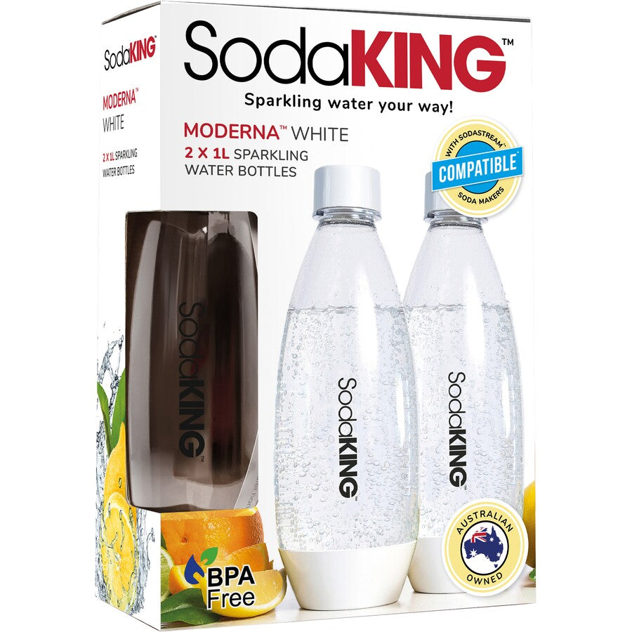 SodaKing Bottles Twin Pack White 1L