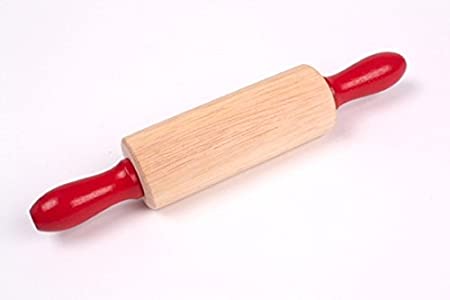 DLine Wood Rolling Pin Red Handles 20cm