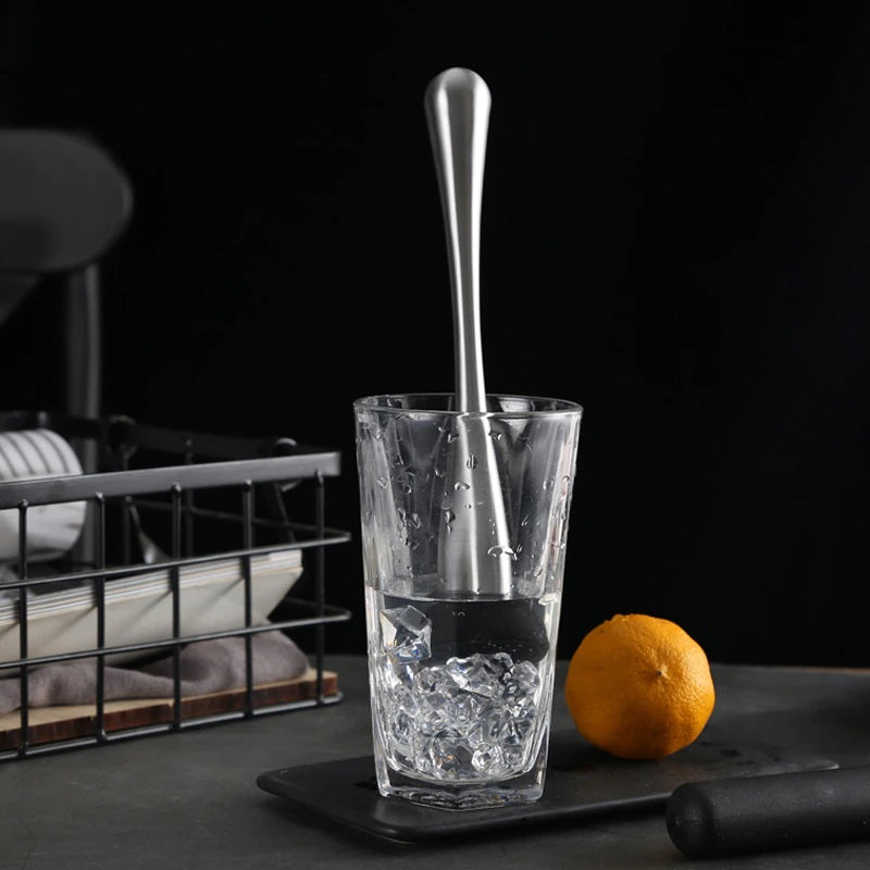 Bartender Stainless Steel Muddler Rubber 22cm