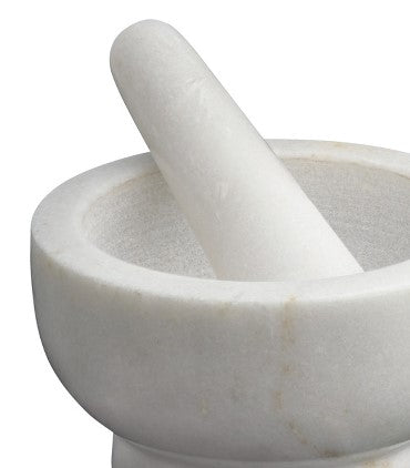 Avanti Mortar and Pestle Marble White Footed 13cm