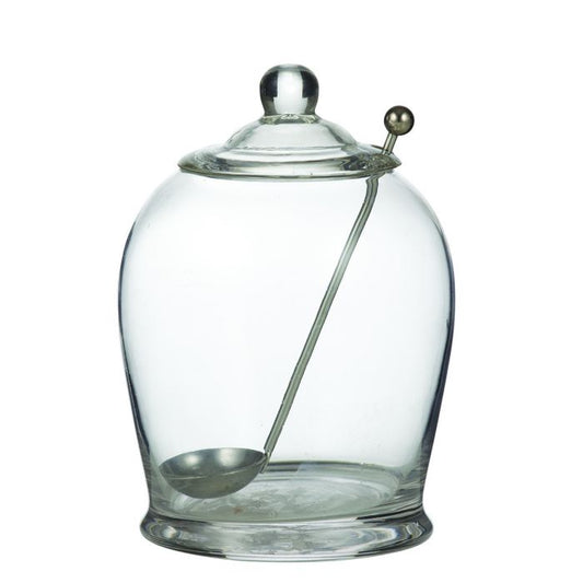 Davis and Waddell Olive Jar Glass Stainless Steel Spoon 10cm x 15cm