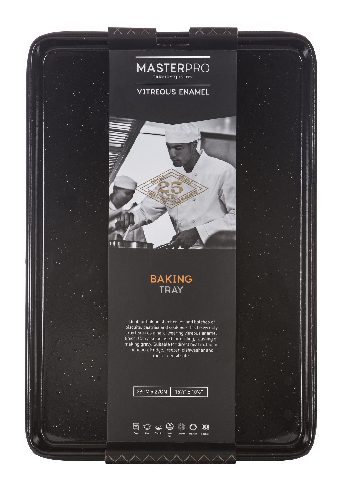 MASTERPRO PRO ENAMEL BAKING TRAY 40X27X2.5CM