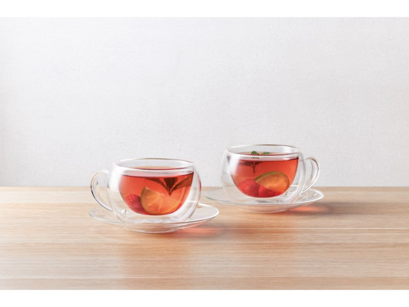 Maxwell and Williams Double Wall Cup and Saucer 270ml Set of 2 Pieces