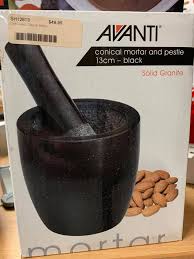 Mortar & Pestle Mini Conical 13cm Granite Black Avanti-2