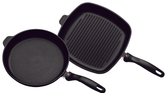 Swiss Diamond Non Stick Conduction Fry Pan and Square Grill Set of 2 Pieces 28cm