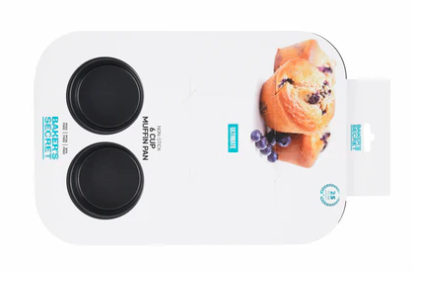 BAKERS SECRET ULTIMATE NON-STICK LARGE MUFFIN PAN 6 CUP 37X25CM