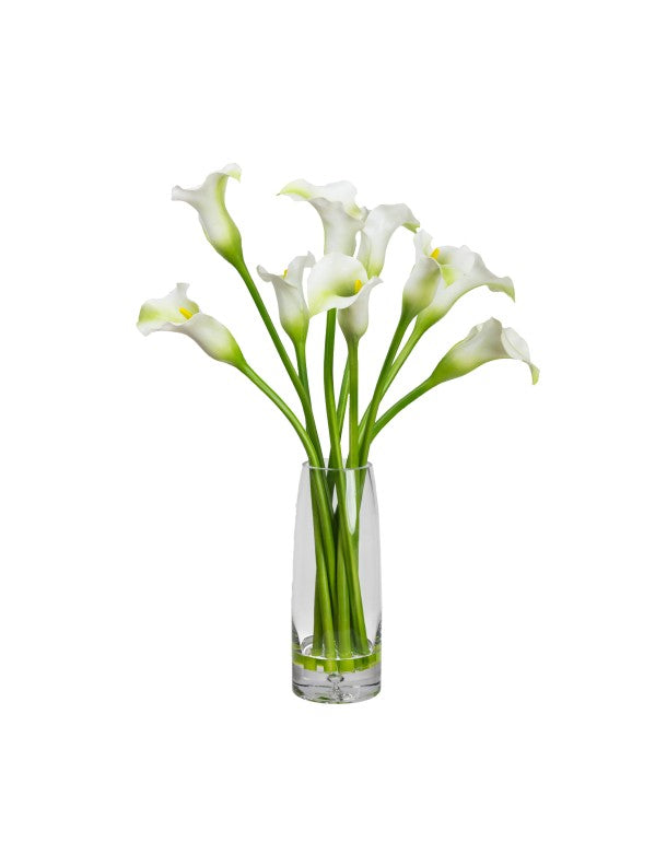 68CM CALLA LILY ARRNAGEMENT IN GLASS
