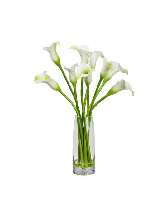 68CM CALLA LILY ARRNAGEMENT IN GLASS