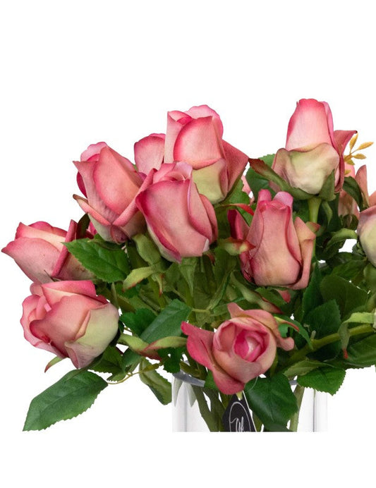38CM ROSE ARRANGEMENT IN GLASS BEAUTY
