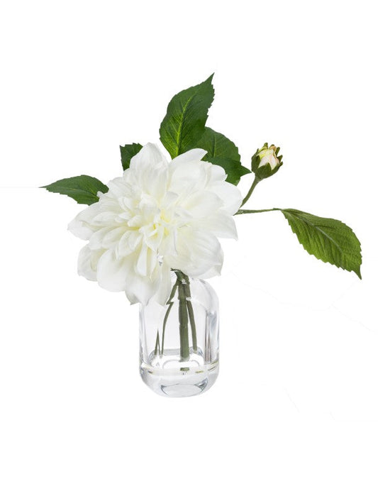 22CM REAL TOUCH DAHLIA IN CHANEL VASE WHITE