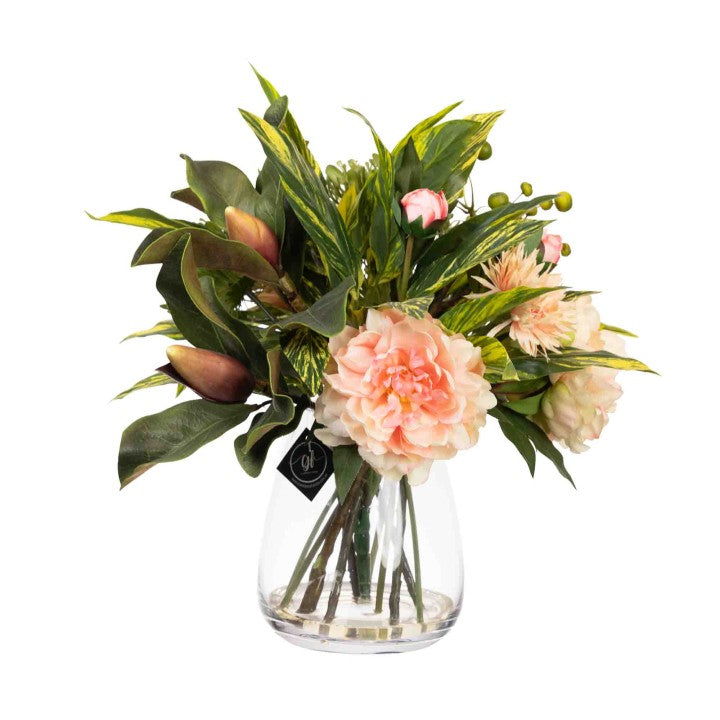 58CM PEONY & LEUCOSPERMUM MIXED ARRGANGEMENT