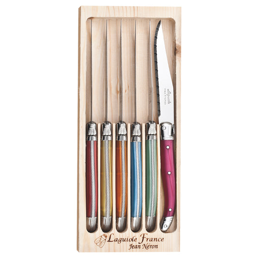 LAGUIOLE 6 PCE COLOUR MIX KNIFE SET