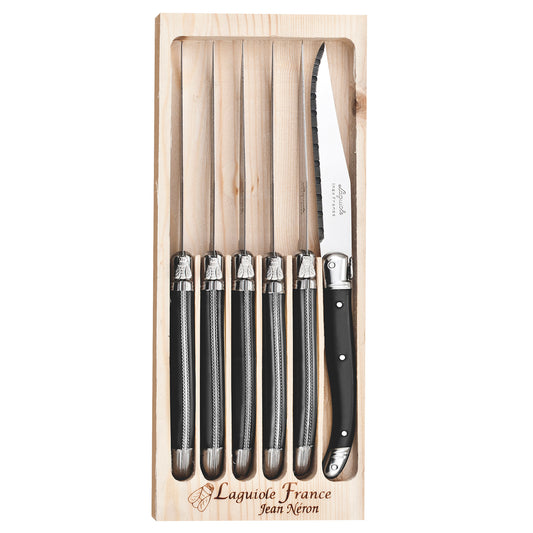 LAGUIOLE 6 PCE BLACK KNIFE SET