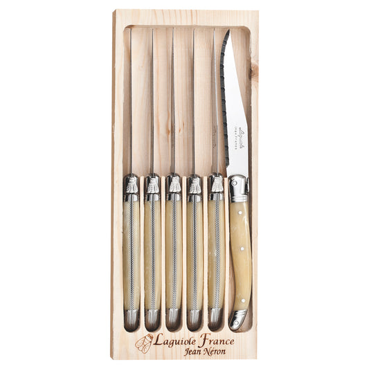 LAGUIOLE 6 PCE LIGHT HORN KNIFE SET