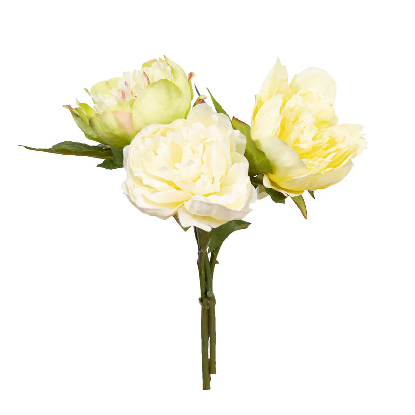 Peony Triple Bundle (Green Combo) 31cm Artificial