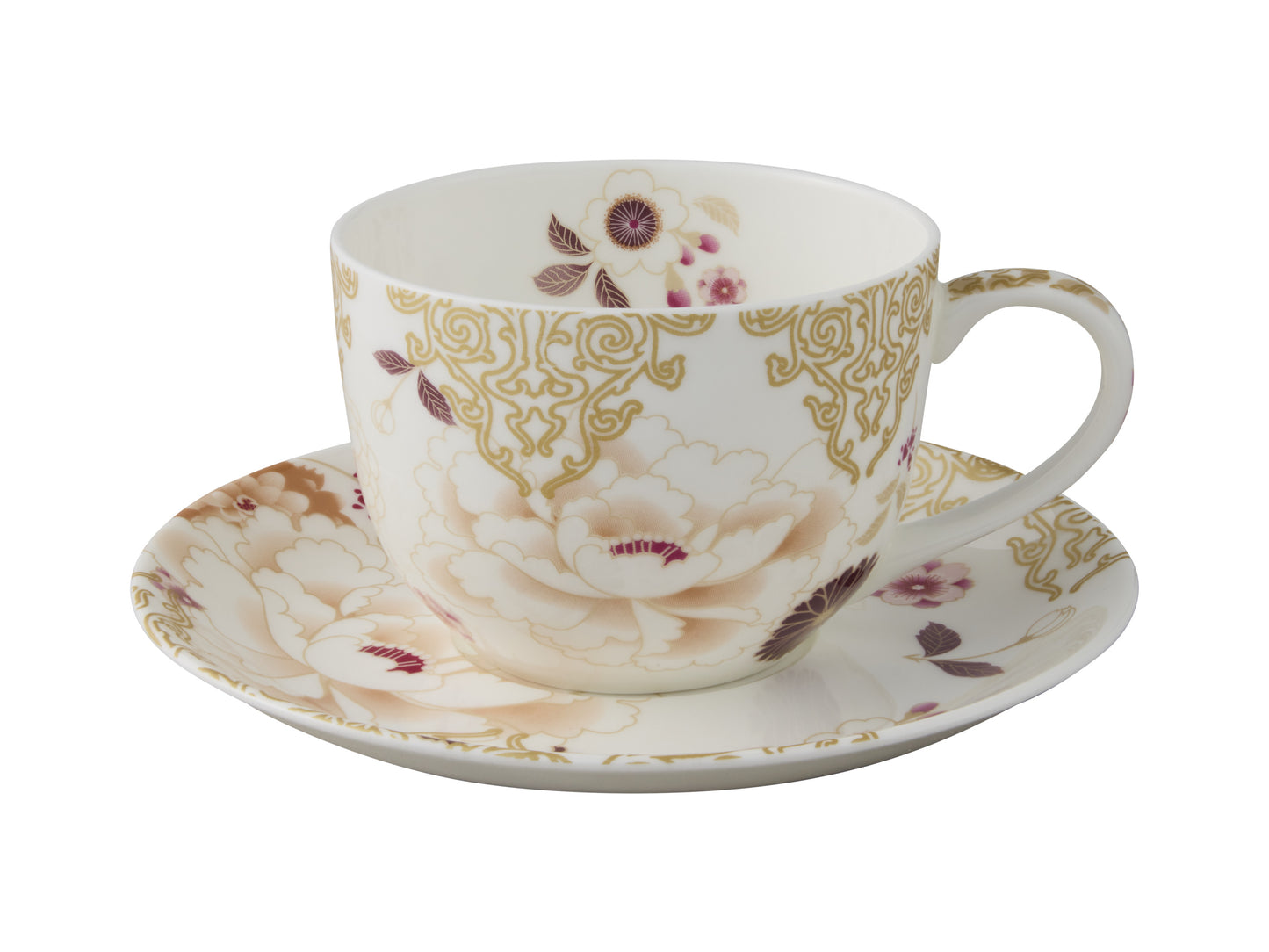 MW KIMONO CUP & SAUCER WHITE GIFT BOXED