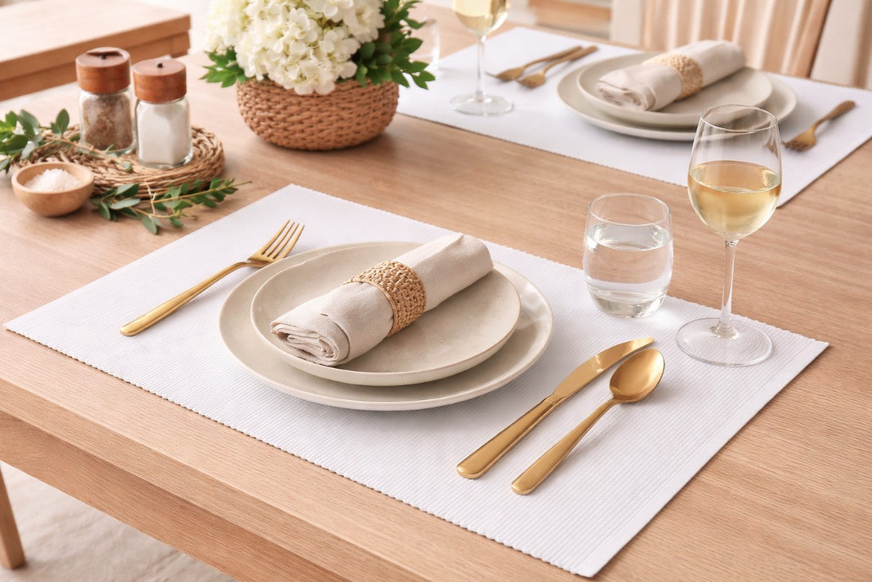 RIBBED PLACEMAT BLACK 48X33CM LOLLIPOP