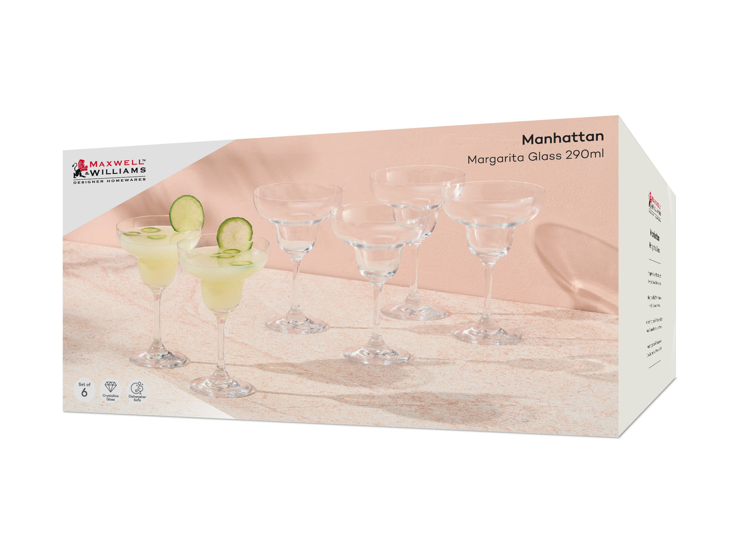MW MANHATTAN MARGARITA GLASSES 290ML SET6 GB