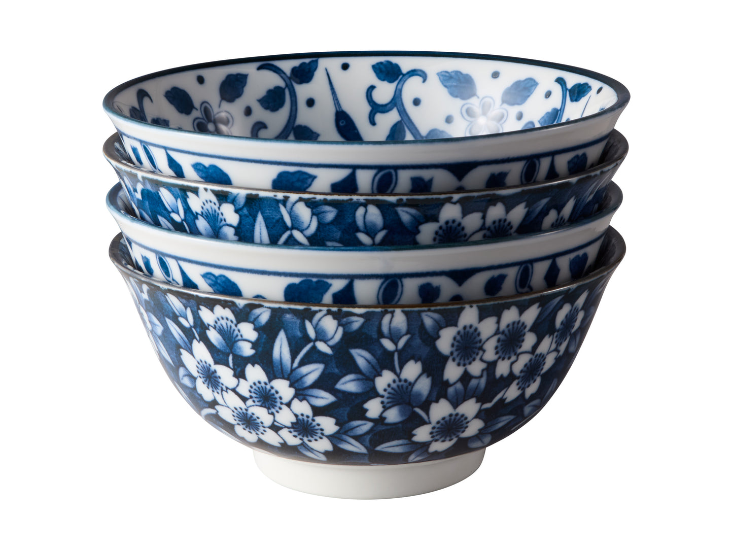 TOKYO SAKURA BLUE BOWLS 4PC 15CM SET GB