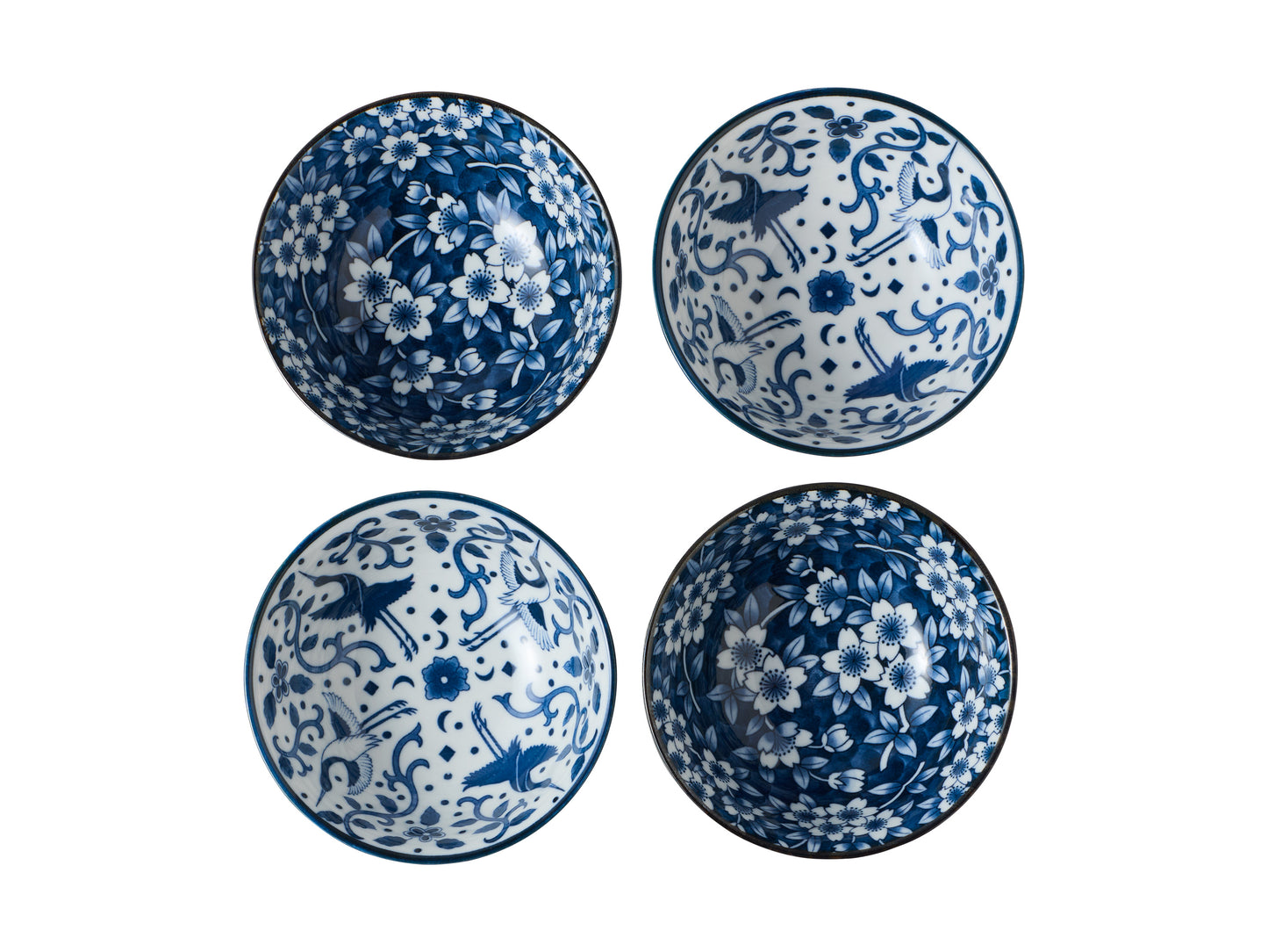 TOKYO SAKURA BLUE BOWLS 4PC 15CM SET GB