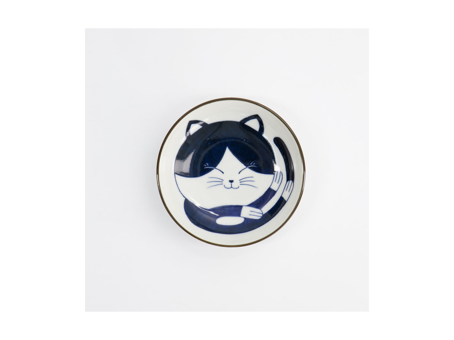TOKYO KAWAII CAT BLUE SAUCE DISH 10CM