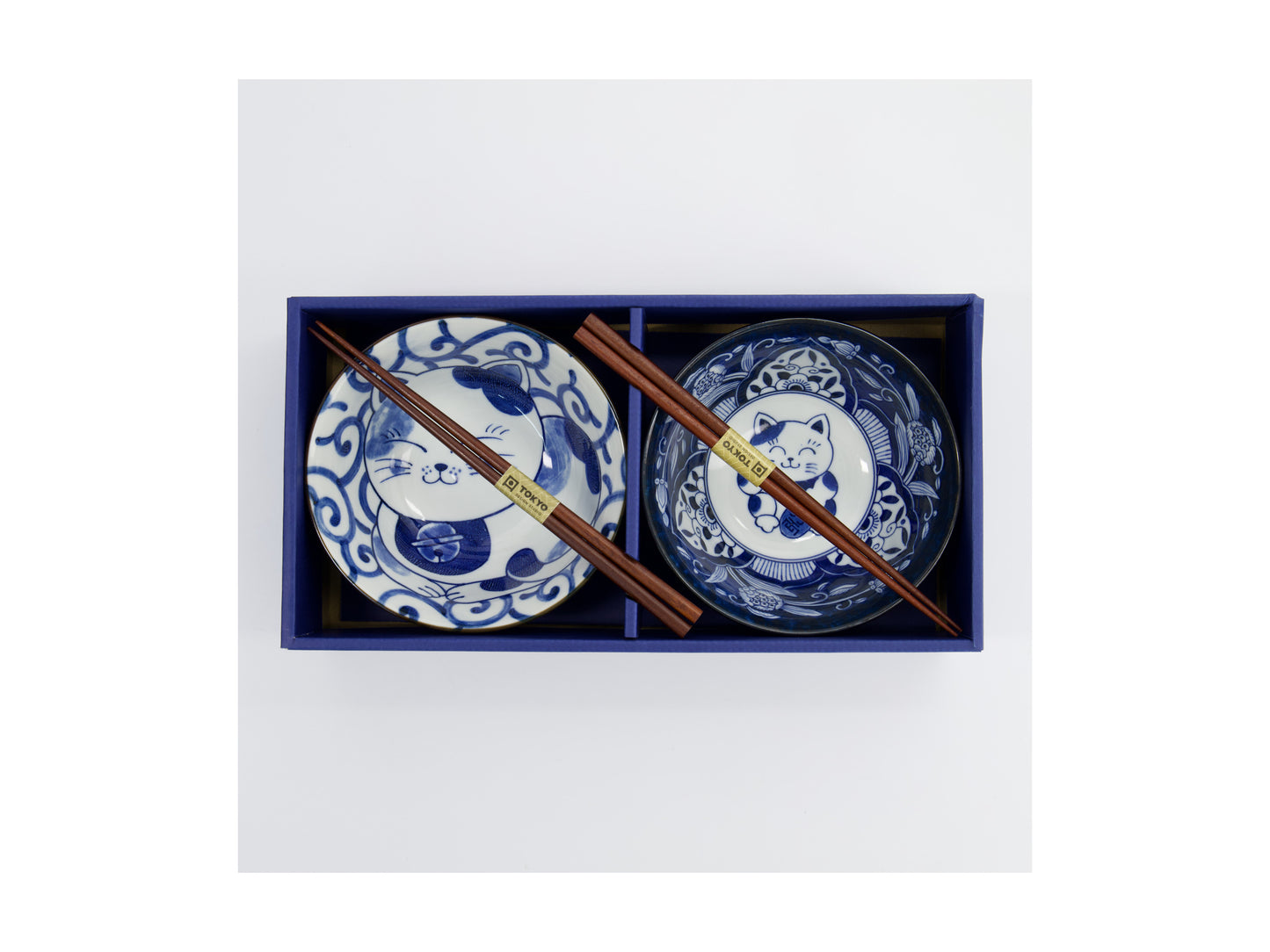 TOKYO KAWAII CAT SWIRL BOWL 2PC + CHOPSTICKS GB