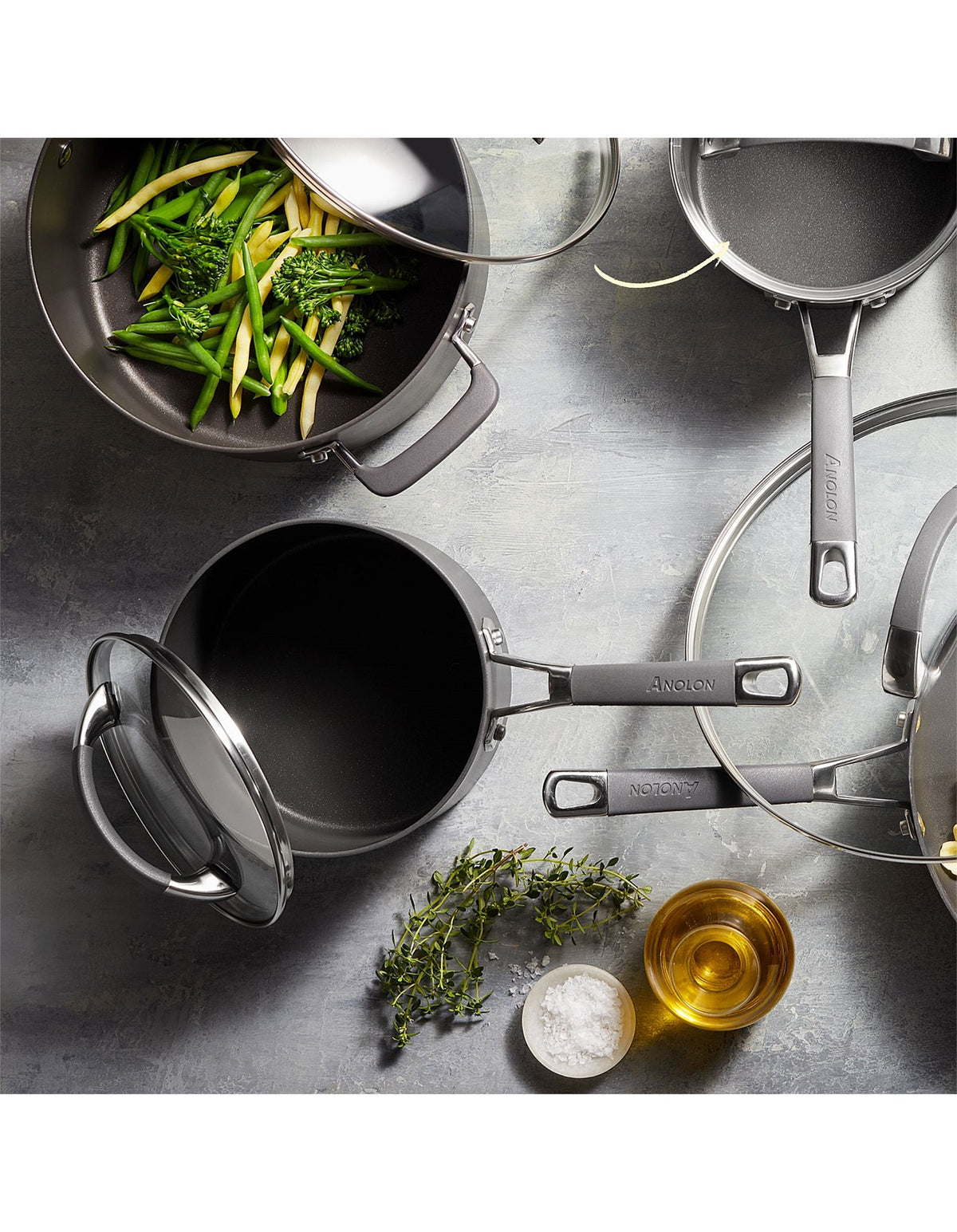Anolon Endurance+ Nonstick Covered Saucepan 16cm 1.9L with tempered glass lid
