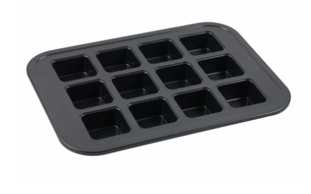 Premium 12 cup square brownie baking pan non-stick coating
