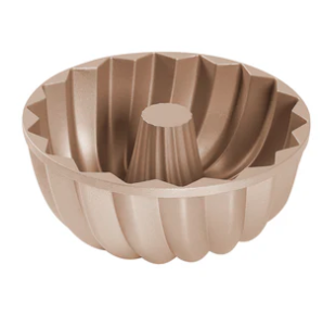 Durable cast aluminium fluted cake pan with non-stick coating