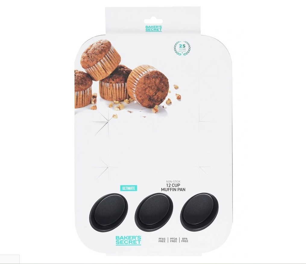 Baker’s Secret Non-Stick Friand Pan 12 Cup Muffin Tray 40x29cm