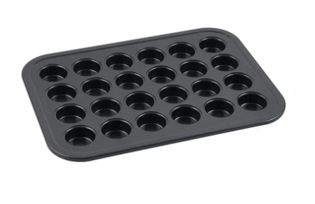 Premium non-stick 24 cup mini muffin pan for easy baking and quick release.