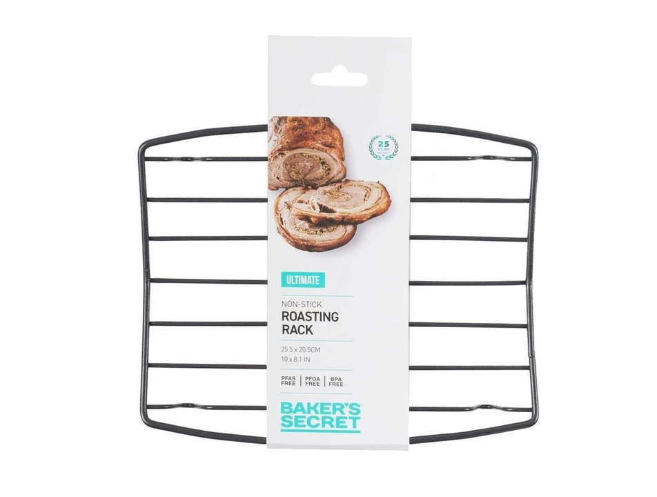 Baker's Secret non-stick roasting rack 25.5 x 20.5 cm in black