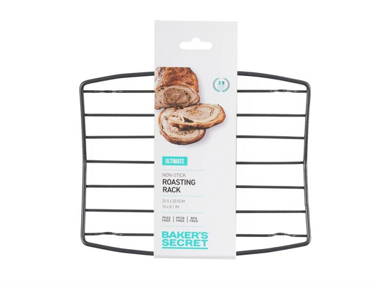 Baker's Secret non-stick roasting rack 25.5 x 20.5 cm in black