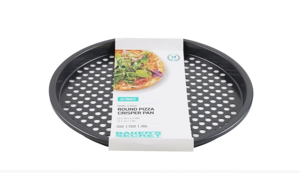Baker’s Secret 33cm non-stick round pizza crisper pan