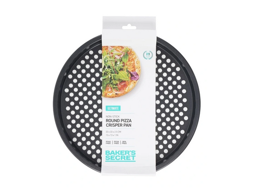 Round pizza crisper pan for crispy homemade pizza baking