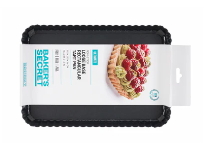 Non-stick rectangular quiche and tart baking pan