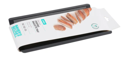 Durable baguette oven tray 38x24cm with non-stick coating