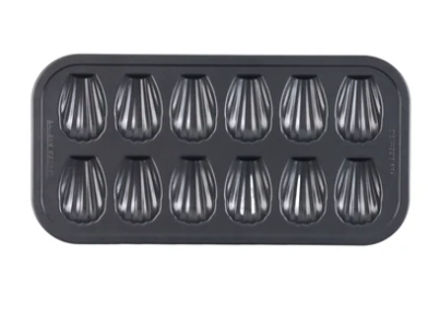 12 Cup Madeleine Mold Non-Stick Baking Pan for Cakes and Cookies