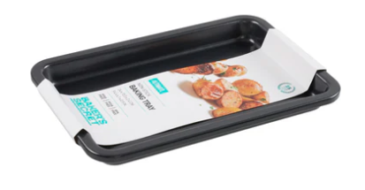 Durable metal baking tray with non-stick coating