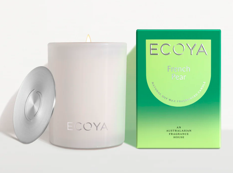 ECOYA French Pear Fragranced Candle 400g luxury home fragrance