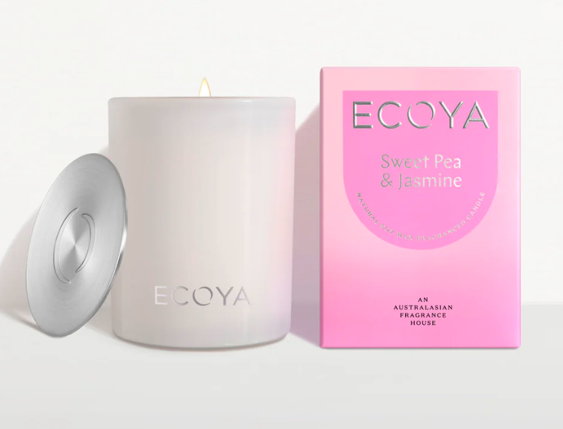 ECOYA floral scented candle 400g Sweet Pea & Jasmine home fragrance