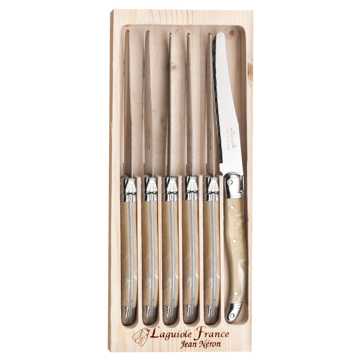 Premium Laguiole dining knife set 6 piece