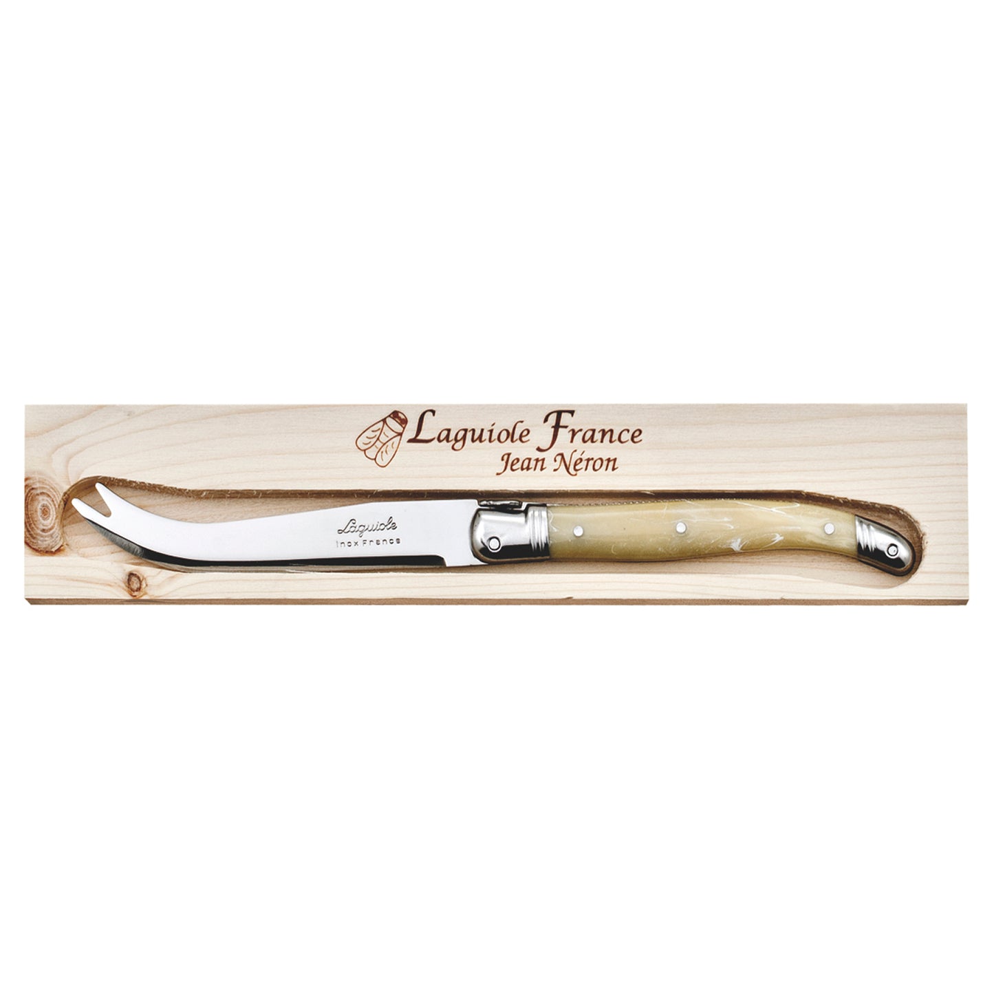 Laguiole Jean Neron Light Horn Cheese Knife for serving and slicing gourmet cheese