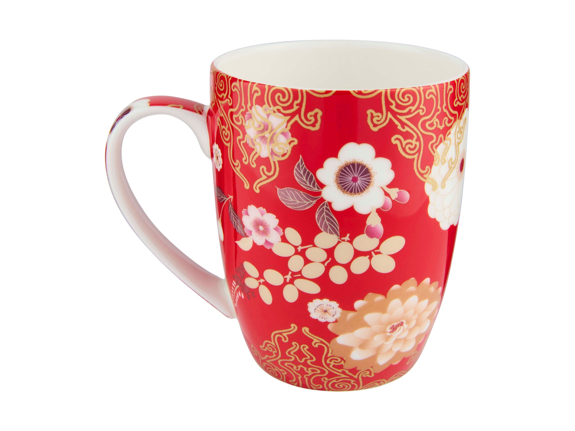 Maxwell & Williams Kimono Red Mug with Japanese floral design porcelain coffee cup