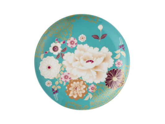 Maxwell & Williams Kimono Teal Dessert Plate 20cm Fine Bone China Cake Plate