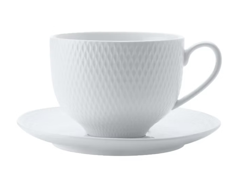 Maxwell & Williams White Basics Diamonds cup and saucer for tea