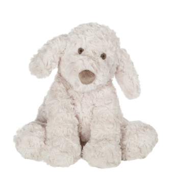 Plush Puppy Sitting Soft Toy in Cream Color for Kids and Baby Gifting