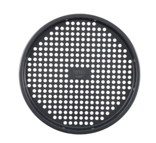 Durable round pizza pan for baking crispy pizzas at home